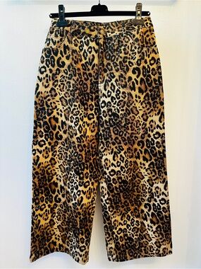 CIDER Leopard Lightweight Denim Oversized Casual Pant